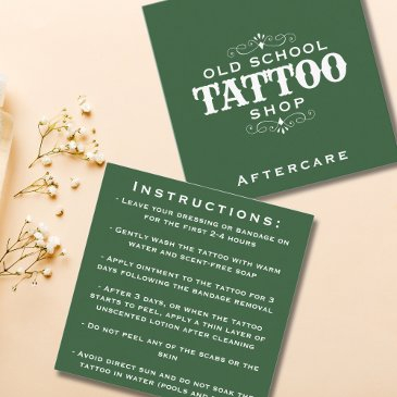 minimal bold tattoo artist aftercare instructions square business invitations