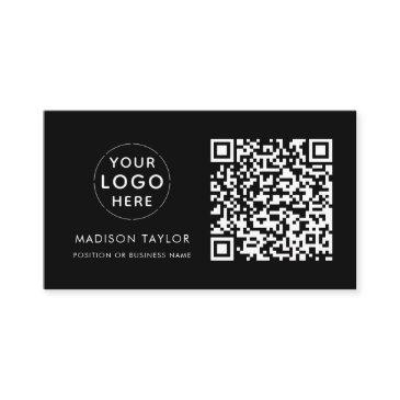 minimal custom company logo qr code basic black business invitations