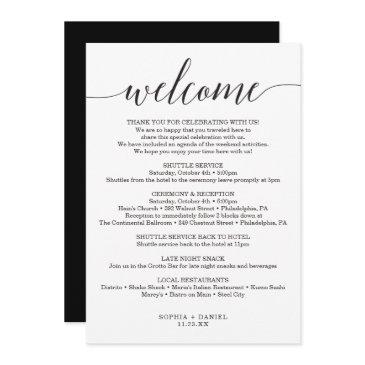 minimal elegance wedding welcome letter itinerary invitation