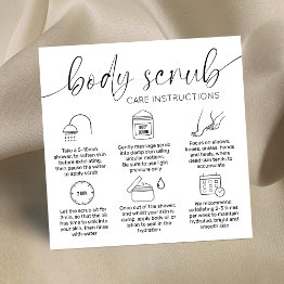Small Minimal Elegant Black White Body Scrub Care Invitations Front View