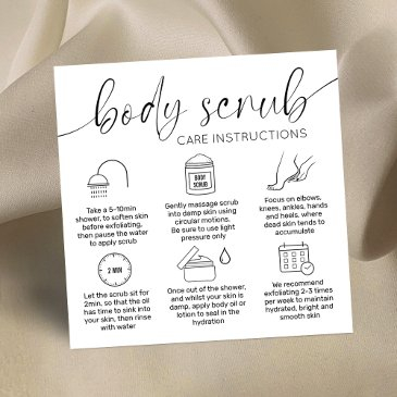 minimal elegant black white body scrub care invitations