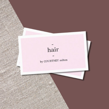 minimal elegant light rose white hairstylist business invitations
