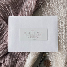 Small Minimal Leaf | Blush Pink Guest Address Labels Front View