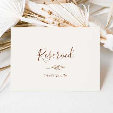 minimal leaf | boho cream reserved sign