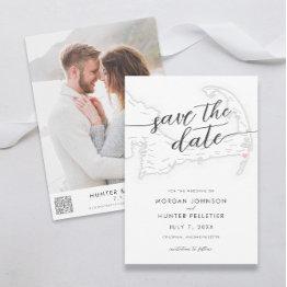 Small Minimal Modern Chatham Bars Inn Map Save The Date Front View