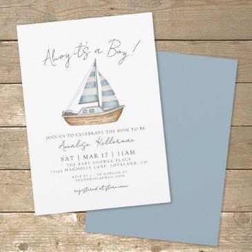minimal nautical baby shower invitation