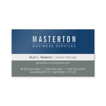 minimal plain simple corporate royal blue grey business invitations