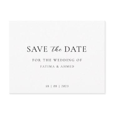 minimal script wedding non-photo save the date announcement postinvitations