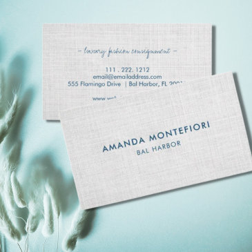 minimal white linen texture modern professional business invitations