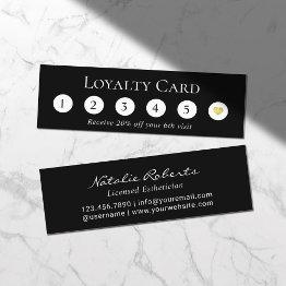 Small Minimalist 6 Punch Plain Black Customer Loyalty Front View