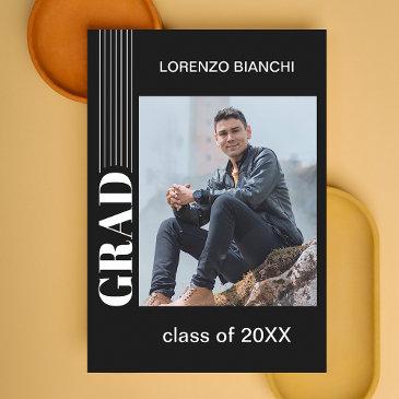 minimalist black and white graduation announcement postinvitations
