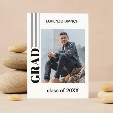 minimalist black and white graduation announcement postinvitations