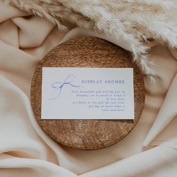 minimalist blue bow bridal shower display shower enclosure invitations