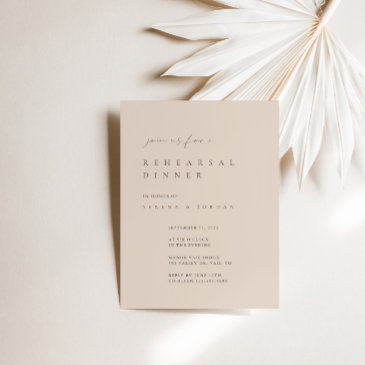 minimalist blush pink rehearsal dinner invitation