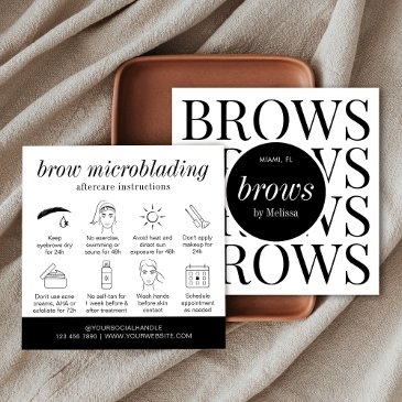 minimalist brows lamination microblading aftercare square business invitations