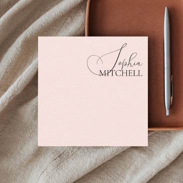 minimalist chic callgraphy blush pink note invitations