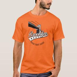Small Minimalist Elegant Brooklyn Design Orange Shirt Front View