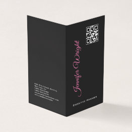 Small Minimalist Elegant Modern Grey Plain Qr Code Business Invitations Front View