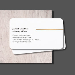 Small Minimalist Elegant White Copper Line Attorney Business Invitations Front View