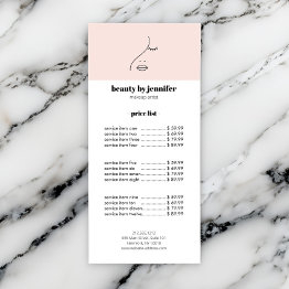 Small Minimalist Face Beauty Logo Makeup Artist Pink Rack Invitations Front View