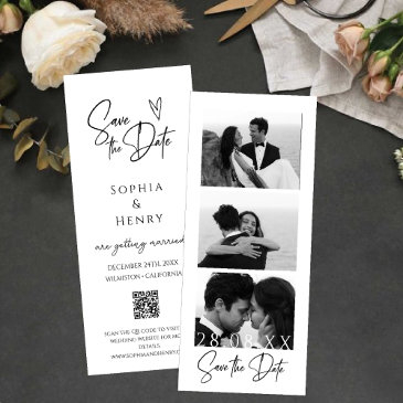 minimalist film strip photo booth save the date