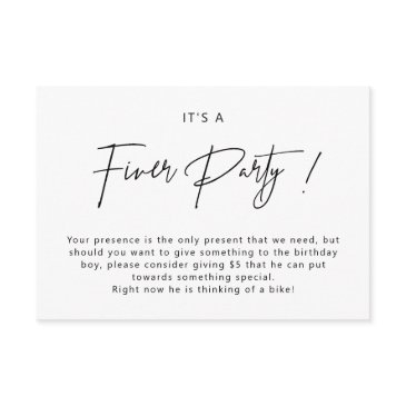 minimalist fiver party invitation enclosure invitations
