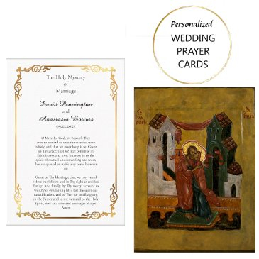 minimalist gold frame orthodox wedding prayer invitations