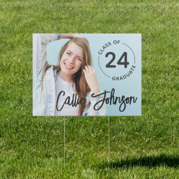 minimalist graduation photo yard sign