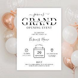 Small Minimalist Grand Opening Business Launch Invitation Front View