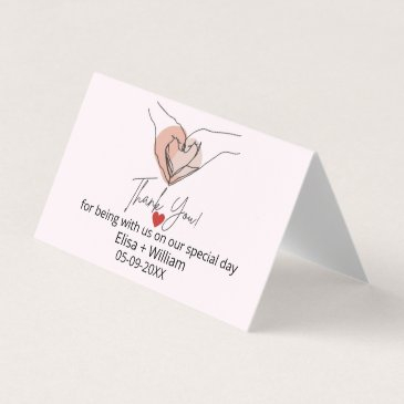 minimalist hand heart gesture wedding guest gift