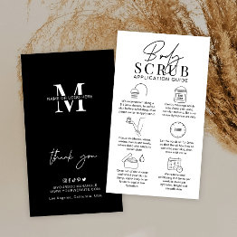 Small Minimalist Logo Sugar Body Scrub Application Guide Business Invitations Front View