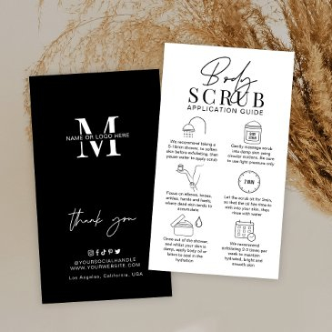 minimalist logo sugar body scrub application guide business invitations