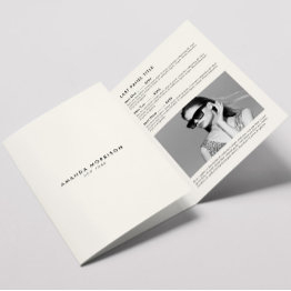 Small Minimalist Luxury Boutique Ivory Brochure Front View