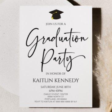 minimalist modern elegant graduation party invitation
