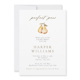 Small Minimalist Perfect Pear Botanical Bridal Shower Invitation Front View