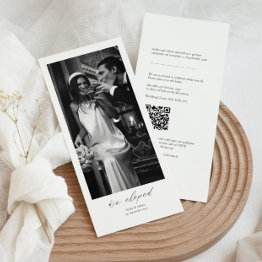 Small Minimalist Photo Elopement Announcement & Qr Code Front View