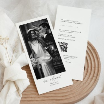 minimalist photo elopement announcement & qr code