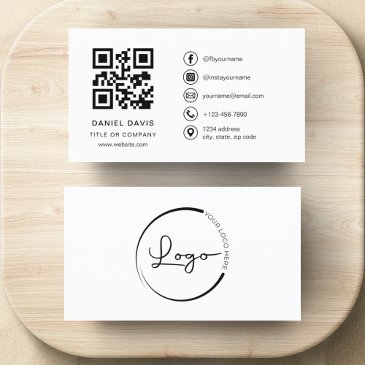 minimalist professional company logo qr code business invitations