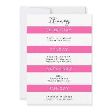minimalist scottsdale bach party itinerary invitation