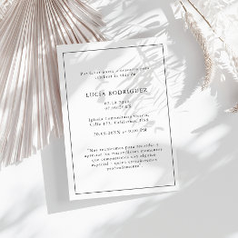 Small Minimalist Spanish Funeral Celebracion Memorial Invitation Front View
