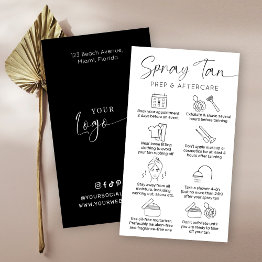 Small Minimalist Tanning Salon Aftercare Instructions Business Invitations Front View