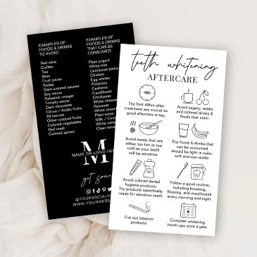 minimalist teeth whitening aftercare instructions business invitations