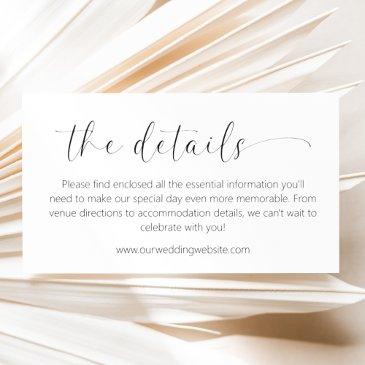 minimalist wedding details enclosure invitations