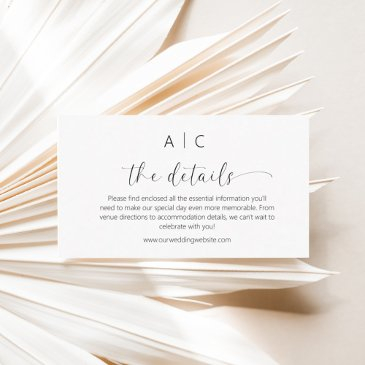minimalist wedding details enclosure invitations