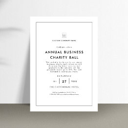 Small Minimalist White Business Party Event Fundraiser Invitation Front View