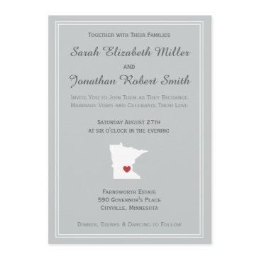 minnesota love - customizable wedding invitation