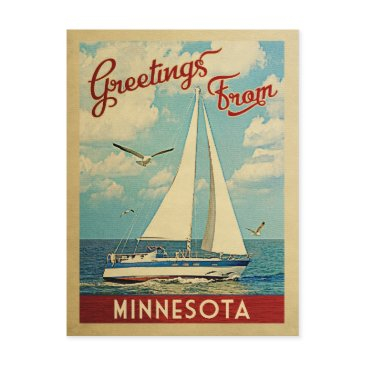 minnesota sailboat vintage travel postinvitations