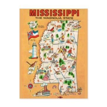 mississippi vintage map postinvitations