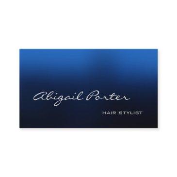 moden blue handwriting script hair stylist business invitations