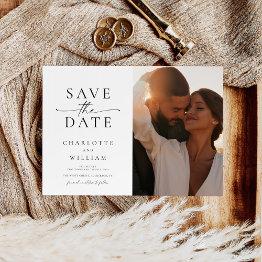 Small Modern 2 Photo Wedding Save The Date Front View